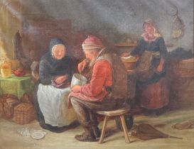 English School (19th century) Patient Work, oil on canvas, 60cm x 78cm