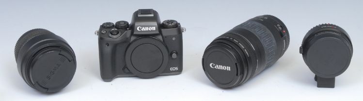 Photography : A Canon EOS M5 digital SLR mirrorless camera, boxed; A Canon EF 90-300mm f4.5-5.6