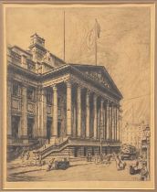 Leonard Brewer (Bn.1875), by and after, Manchester Royal Exchange, etching, signed in pencil, 38cm x