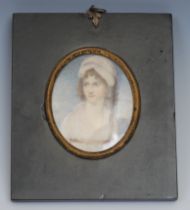 English School, early 19th century, a portrait miniature, of a lady, Mrs Ballard, wife of Admiral