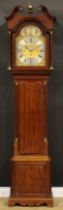 An Edwardian George III Revival mahogany musical longcase clock, 34cm arched brass dial inscribed