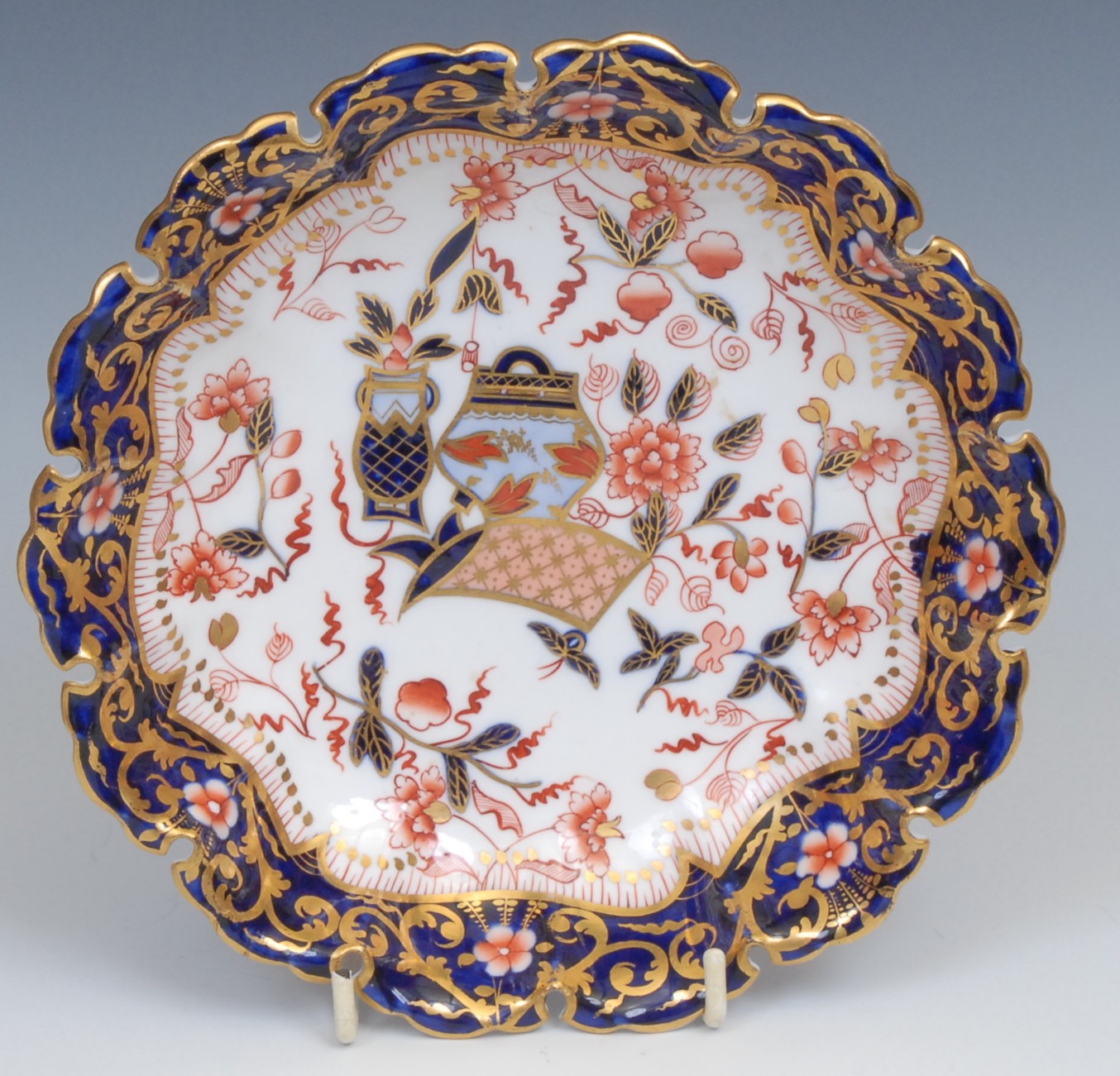 A Royal Crown Derby 3696 Imari pattern shaped octagonal dish, 24cm wide, c.1892; other Royal Crown - Image 3 of 14