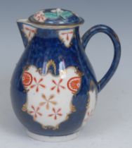 A Worcester Old Japan/Star pattern pear shaped sparrow beak milk jug and cover, decorated in the