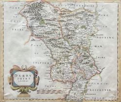 Robert Morden (c. 1650 - 1703), two-page map, Darbyshire [sic, Derbyshire], early-mid 18th