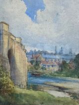 James Stephen Gresley (1829-1908), Fortified Bridge, watercolour, 32cm x 24cm, signed and dated 1901