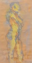 Bella Pieroni (Bn.1941) Figurative Study pencil and watercolour, signed with initials, 56cm x 28.5cm