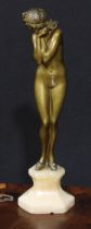 Claire Jeanne Roberte Colinet (1880–1950), a gilt and cold painted bronze, an Art Deco nude