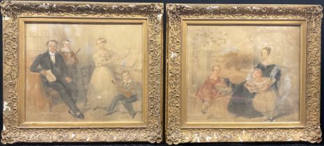 English School (19th century) a pair, Hunt family portraits, Reverend Thomas Hunt and relations,