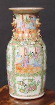 A Chinese famille rose ovoid vase, painted in the typical Cantonese manner, 44.5cm high, Canton,