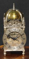 An English silver lantern clock by Thomas Frodsham, in traditional style, the front engraved and