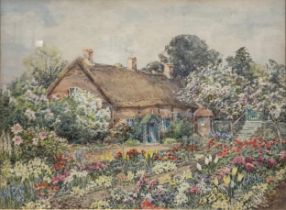Cuthbert Gresley (1876 - 1963) Summer in the Cottage Garden signed, watercolour, 29cm x 39cm