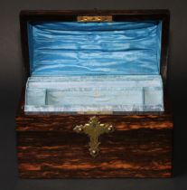 A Victorian brass mounted coromandel correspondence box, by John Bagshaw & Sons, Liverpool, hinged