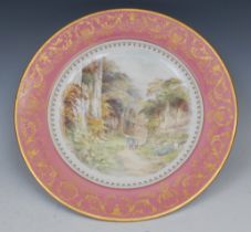 A Royal Crown Derby plate, painted by WEJ Dean, signed, Buxton, 26.5cm, printed mark in red