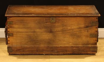 A 19th century camphor primary sailor’s sea chest, hinged top, becket carry handles, 43.5cm high,