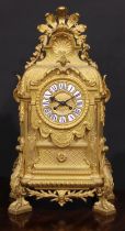 A Louis XVI Revival gilt bronze mantel or bracket clock, 12.5cm circular dial inscribed RAINGO