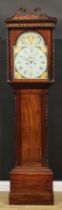 A George III Scottish mahogany longcase clock, 36cm enamel dial inscribed James Blair, Kilwinning,