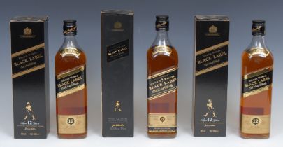 Whisky - three bottles of Johnnie Walker Black Label Old Scotch Whisky, Extra Special, Aged 12