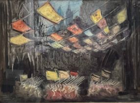 Manner of Nevinson Marching watercolour, 27cm x 37cm