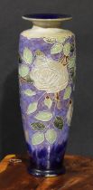 A Royal Doulton slender ovoid vase, possibly John Huskinson, 36.5cm high