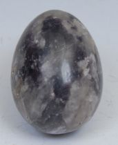 A Derbyshire Blue John egg shaped desk weight, 5.5cm long