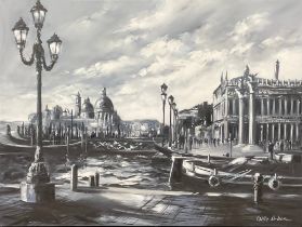 Csilla Orban (Hungarian, Bn. 1961) Venice, signed, oil on canvas, 91.5cm x 122cm