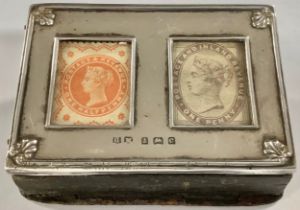 A silver stamp box, Birmingham, 1902