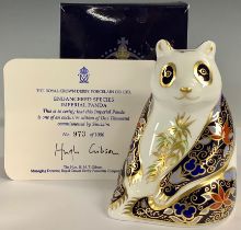 A Royal Crown Derby paperweight, Imperial Panda, part of the Endangered Species series