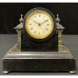 A Victorian ebonised cased mantel clock, Paris movement