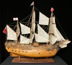 A wooden model, Captain Cook's ship, Endeavour