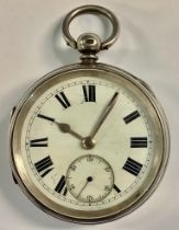 A silver pocket watch, Chester 1890