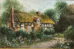 J Thorley (early 20th century) Thatched Cottage signed, watercolour, 18cm x 27cm