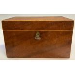 A George III mahogany box, the interior fitted for jewellery with a lift-out tray, 20.5cm wide
