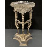 A large Elkington & Co silver plated centrepiece, cut glass bowl