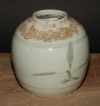 A Korean ovoid ginger jar, 16cm high, 19th century