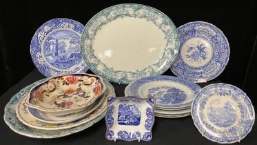A Mason's Mandaly pattern shaped oval bowl; a Mason's Regency oval plate; a Spode Italian scene