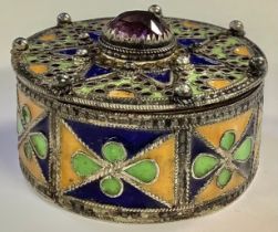 A Russian silver and enamel box