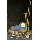 Musical Instruments - a Salvation Army cornet; a Salvation Army horn; a Boosey & Co. trombone; a