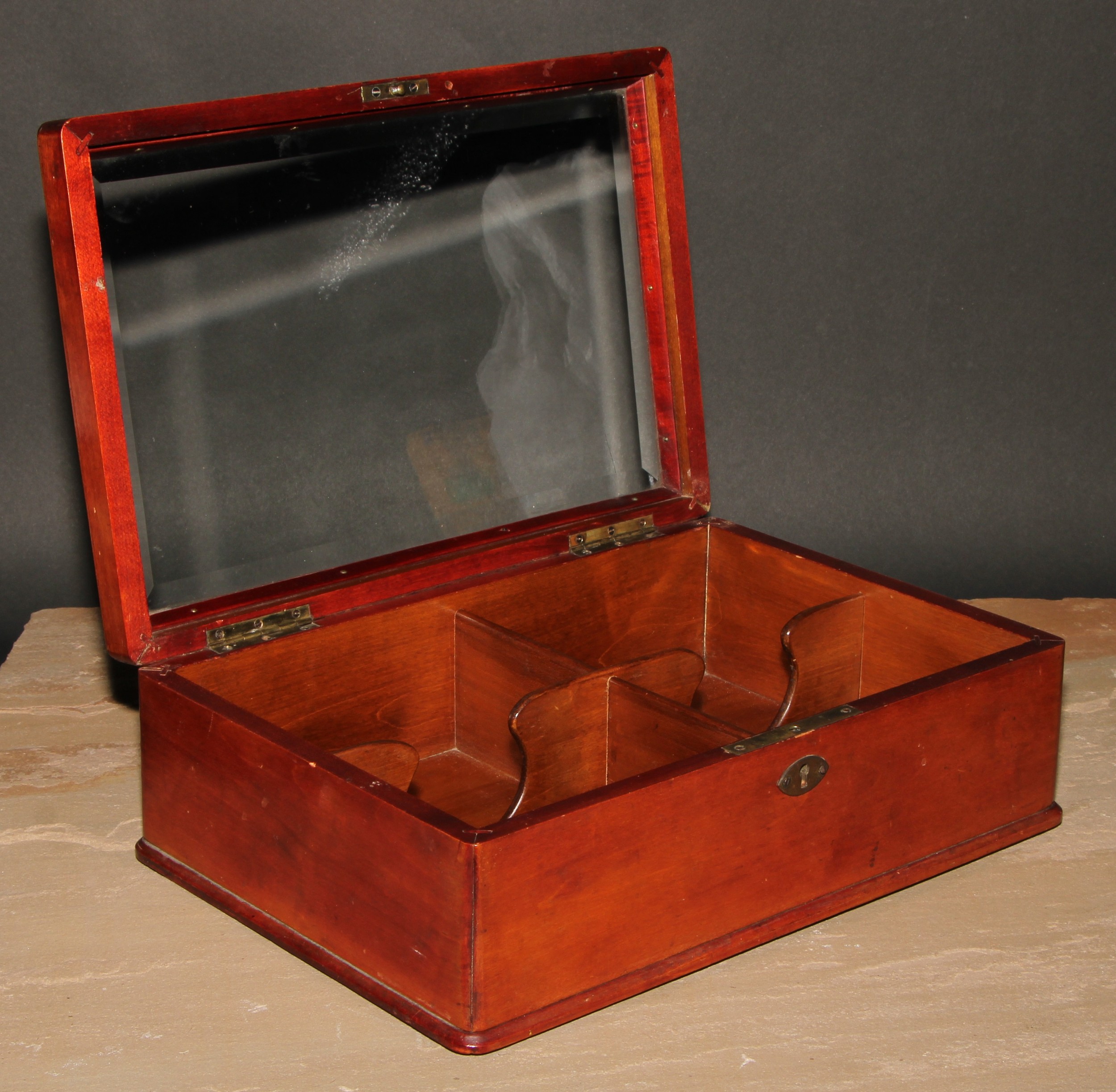 An early 20th century aficionado’s cigar box, hinged bevelled glazed cover enclosing four - Image 3 of 3