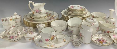 A set of six Royal Crown Derby Posies pattern dinner plates; another set of six dessert plates;