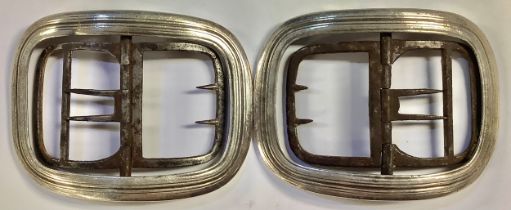 Two Georgian silver shoe buckles