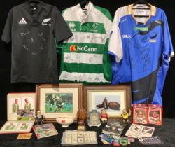 Sport - Rugby - a signed All Blacks Rugby shirt; a signed Nottingham Rugby shirt; an Australian