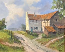 Bernhard Laarhoven (b.1912) A Dutch Farmhouse signed, oil on canvas, 49cm x 60cm