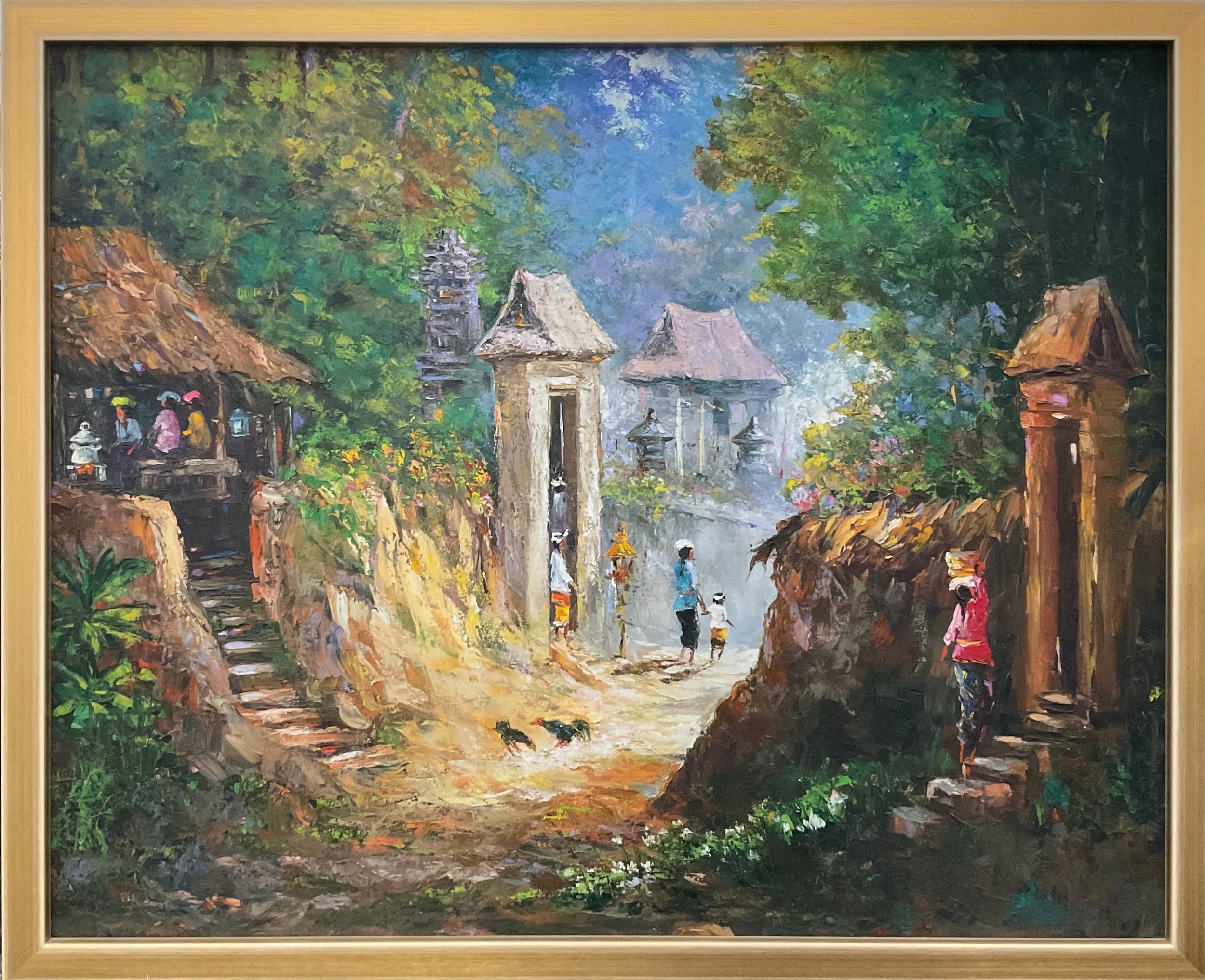 Dioko Sutrisno Bali Village oil on canvas, 150cm x 120cm - Image 2 of 2