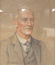 Tom Whitehead (1886-1978) Portrait of a Gentleman signed and dated 1941, pastel on paper, 55.5cm x
