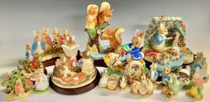 A Border Fine Arts Studio ceramic Beatrix Potter model, Squirrel Nutkin and Friends, limited edition