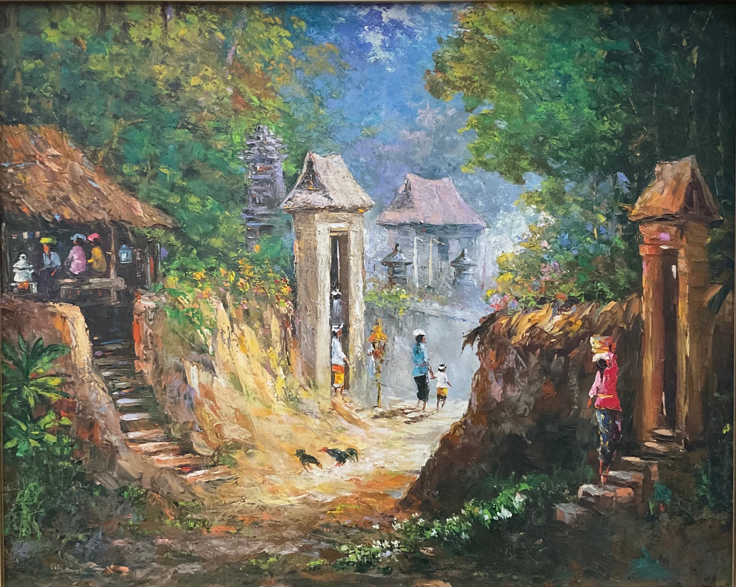 Dioko Sutrisno Bali Village oil on canvas, 150cm x 120cm