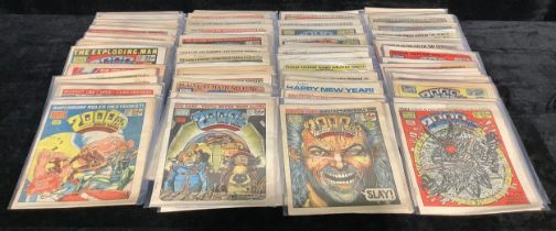 A collection of 200 A.D. Judge Dredd comics, approx Prog #350 - #480. Fleetway Publications c. 1986