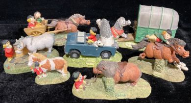 A collection of Norman Thelwell horse models, some limited edition (7)