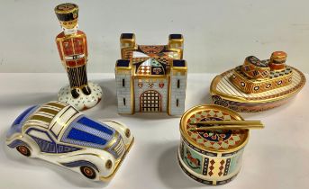 A Royal Crown Derby Treasures of Childhood model, Tugboat, first quality, boxed; others similar,