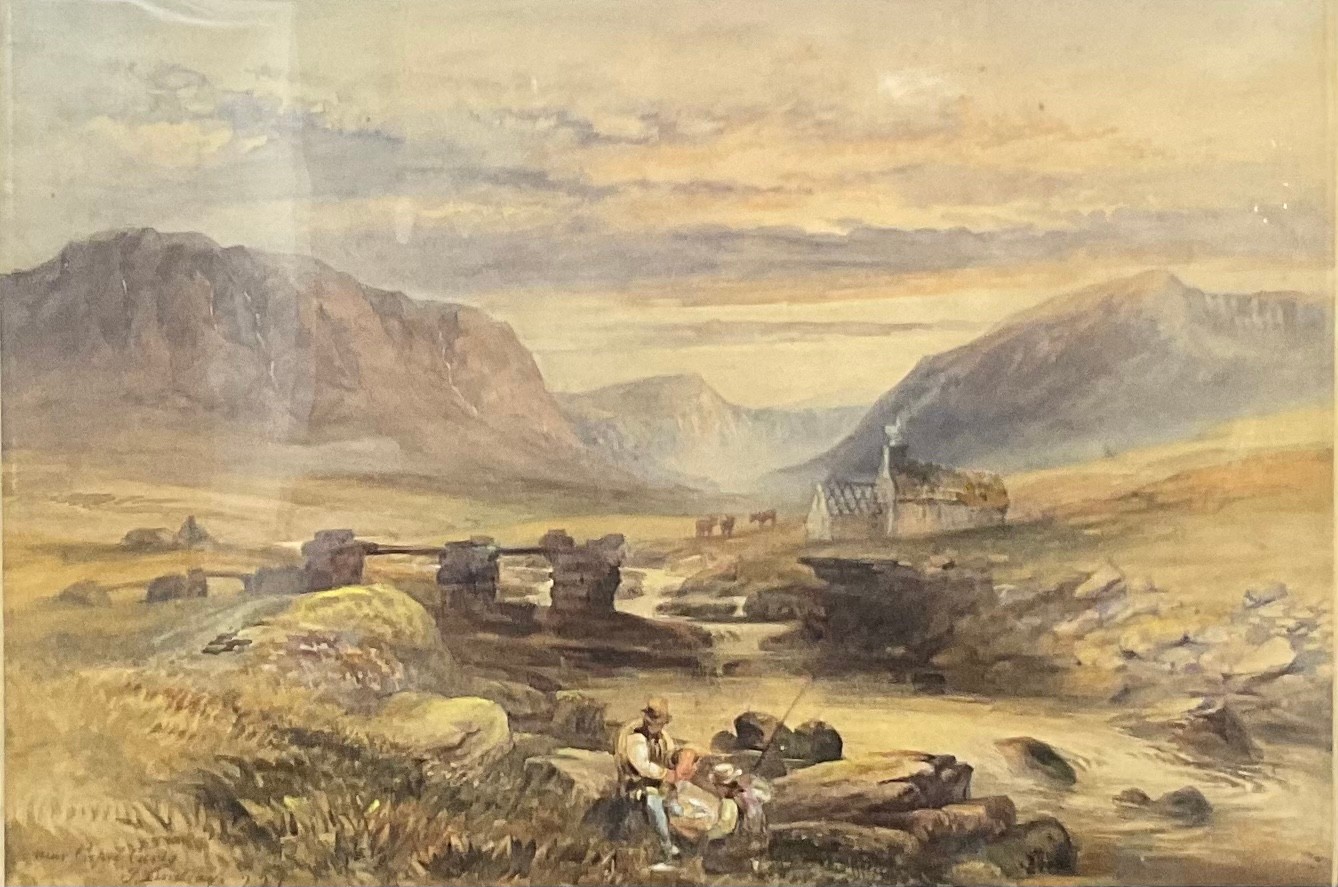 J. Lindsay (19th century) Near Capel Curig signed, watercolour, 25cm x 37cm
